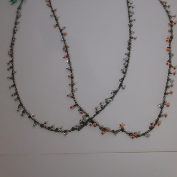 Anthropologie Enamel Flower Layer Necklace Set of - Picture 4 of 4